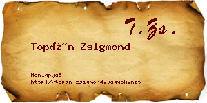 Topán Zsigmond névjegykártya